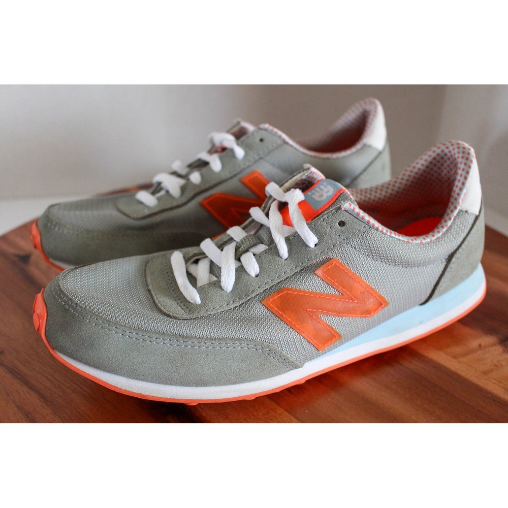 New Balance Sneakers Womens 9 Gray Orange Retro Lace Up Running Shoes 410